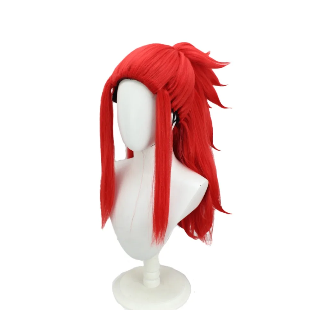 Bleach Renji Abarai Cosplay Wig Red Cornrows Anime Hair for Men Boys Cos Costume Party