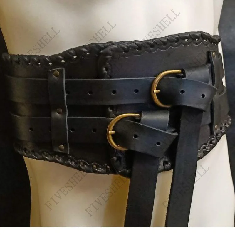 

Medieval Celtic Viking War Belt Knitted Heavy Armour Waistband Unique Costume Men Steampunk Dress Up Leather Cosplay Accessory