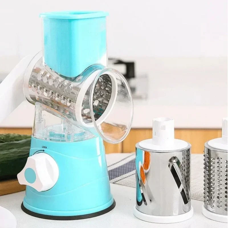 

3-in-1 Manual Rotation Vegetable Fruit Slicer Round Cutter Potato Grater Spiralizer Vegetable Chopper Kitchen Home Tools