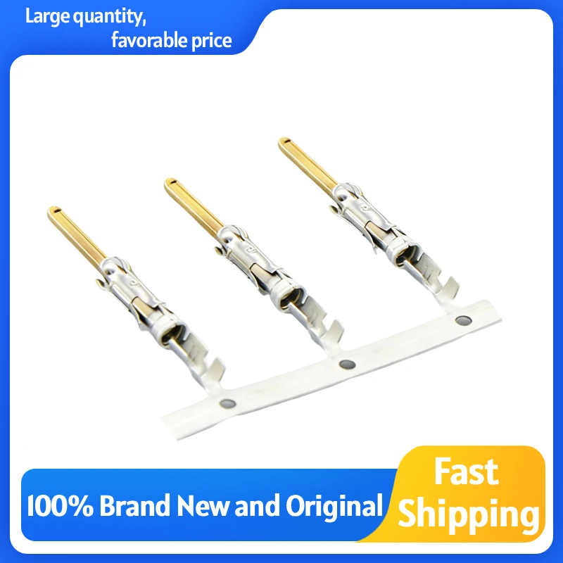 

20 шт. позолоченных контактов 66102-8/66104-9, силовые контакты, для проводов и кабелей, размер провода 24–20 AWG, оригинальные штыревые и гнездовые разъемы TE, обжимные клеммы