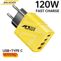 Total 120W USB Charger Multi Ports Type C Fast Charging Phone Charger Adapter For iPhone 16 Samsung Xiaomi Huawei Quick Charger