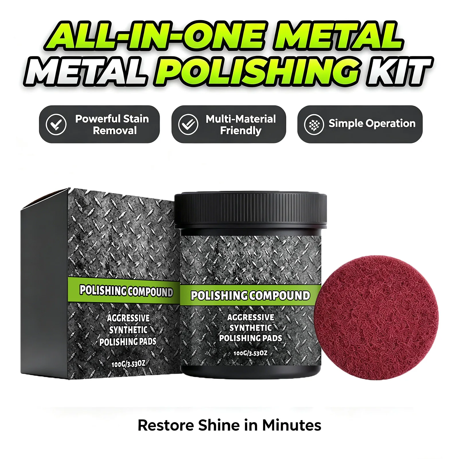 Multi-Surface Scratch Remover & Polishing Paste – Restores Shine on Leather, Wood, Car,Marble,Refrigerators,Cookware,Ovens&Sinks
