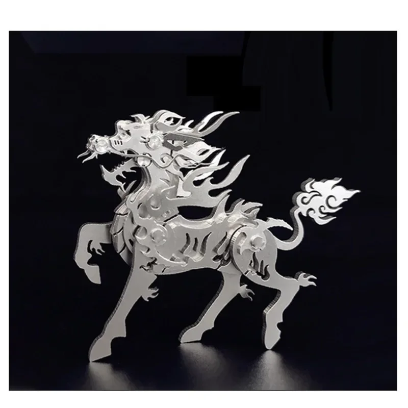 

Fire Unicorn three-dimensional toy model, DIY mechanical assembly, handmade stainless steel assembly puzzles, difficult toys