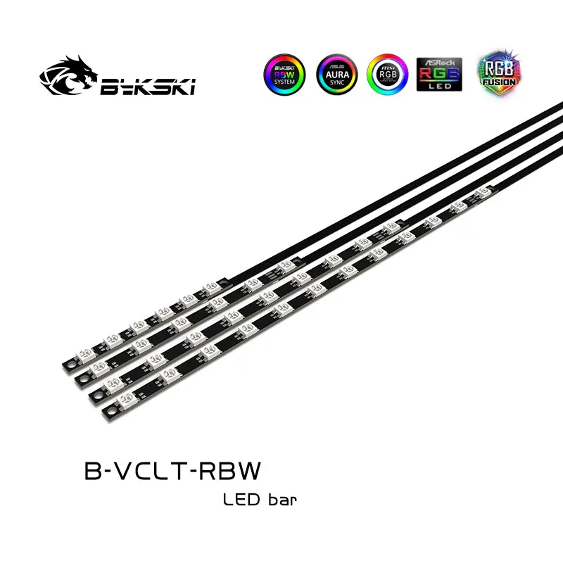 20cm Replace LED RGB Strip only for Bykski CPU/GPU Water Block Modify/12V RGB 4PIN or 5V RBW 3PIN Header to AURA SYNC/B-VCLT-RBW