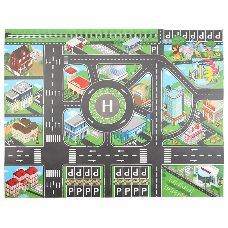 Dwaterproof Water Kid Play Mat Car City Scene Traffic Road Map Toy For Children Child Climbing Play Mat Road Gift M03