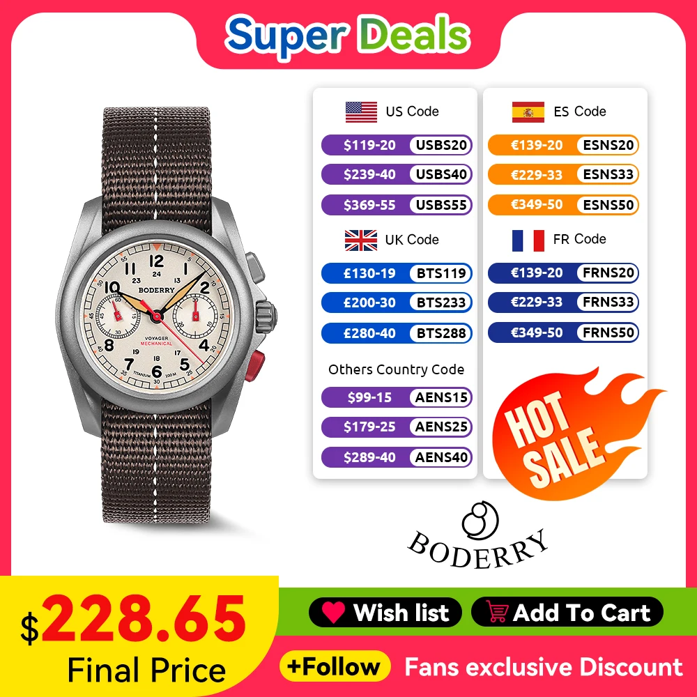 Minute Repeater Watch - BODERRY Men's Field Watches Titanium Mechanical