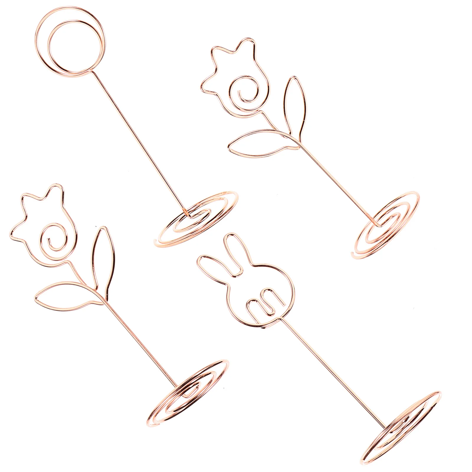 

4Pcs Metal Table Number Holders Photo Clip Place Card Holders Gold Spiral Base for Wedding Party Memo Note Display