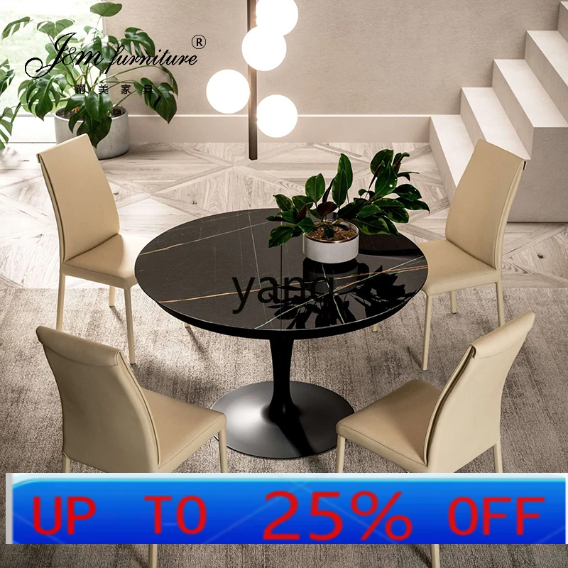 

Lh household small apartment foldable retractable rock slab dining table light luxury modern simplicity and space saving