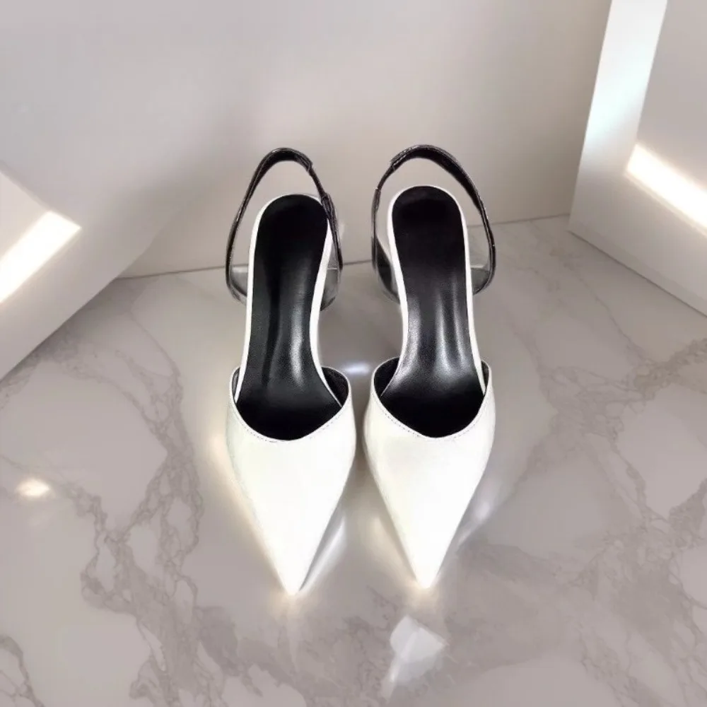 

2026 Spring Summer New Women's Patent Leather Stiletto Heels Single Strap Sandals Pointed Toe Design All-Matching Old Money Aesthetic Quiet Luxury Liquid Shine Architectural Line Non-Slip Sole for Women Girls Office Party Wedding Guest Daily Outfit