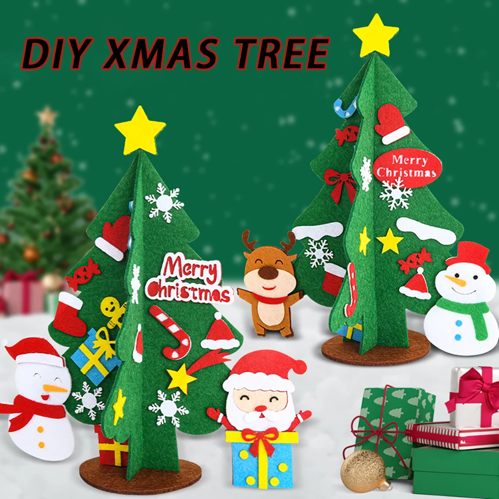 

Christmas Tree Ornament Handmade DIY Santa Claus Snowman Desktop Xmas Tree Decoration