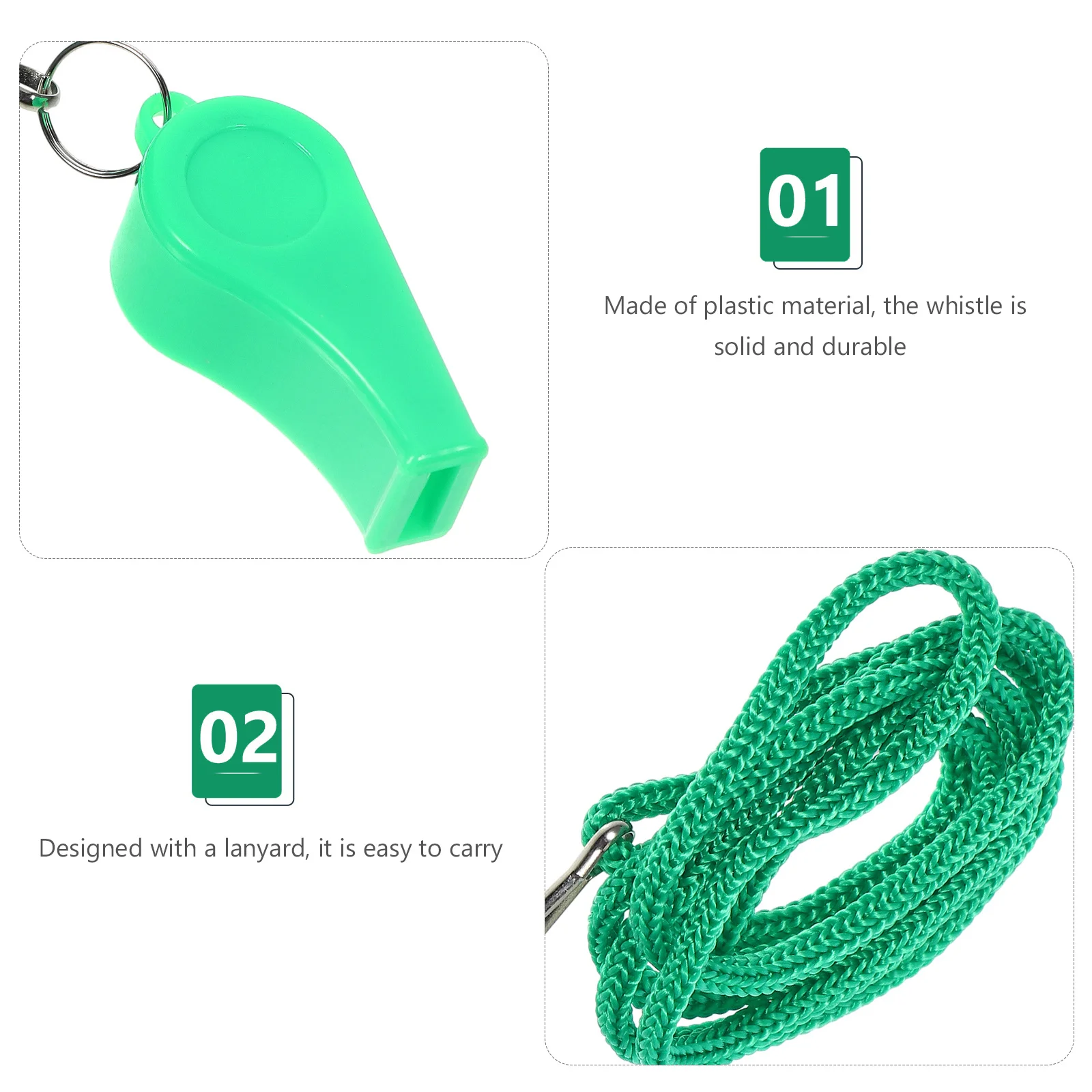 

4Pcs Whistle Durable Plastic Loud Sound Outdoor Sports Training Hiking Camping Survival Referee Whistle Portable Whistles