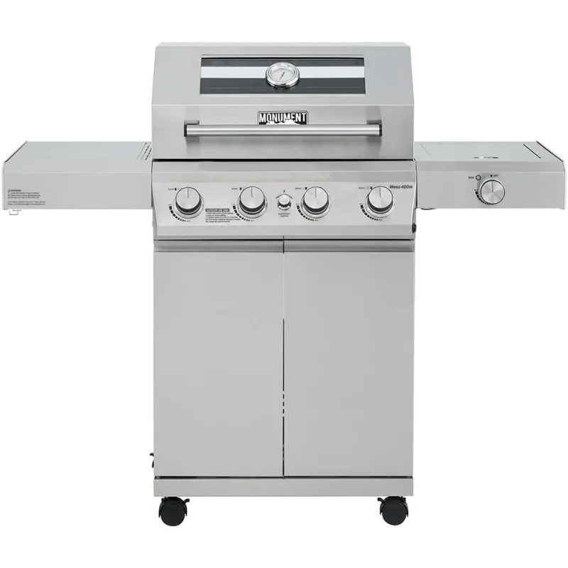 Monument Grills Larger 4-Burner Propane Gas Grills bbq Stainless Steel Heavy-Duty Cabinet Style