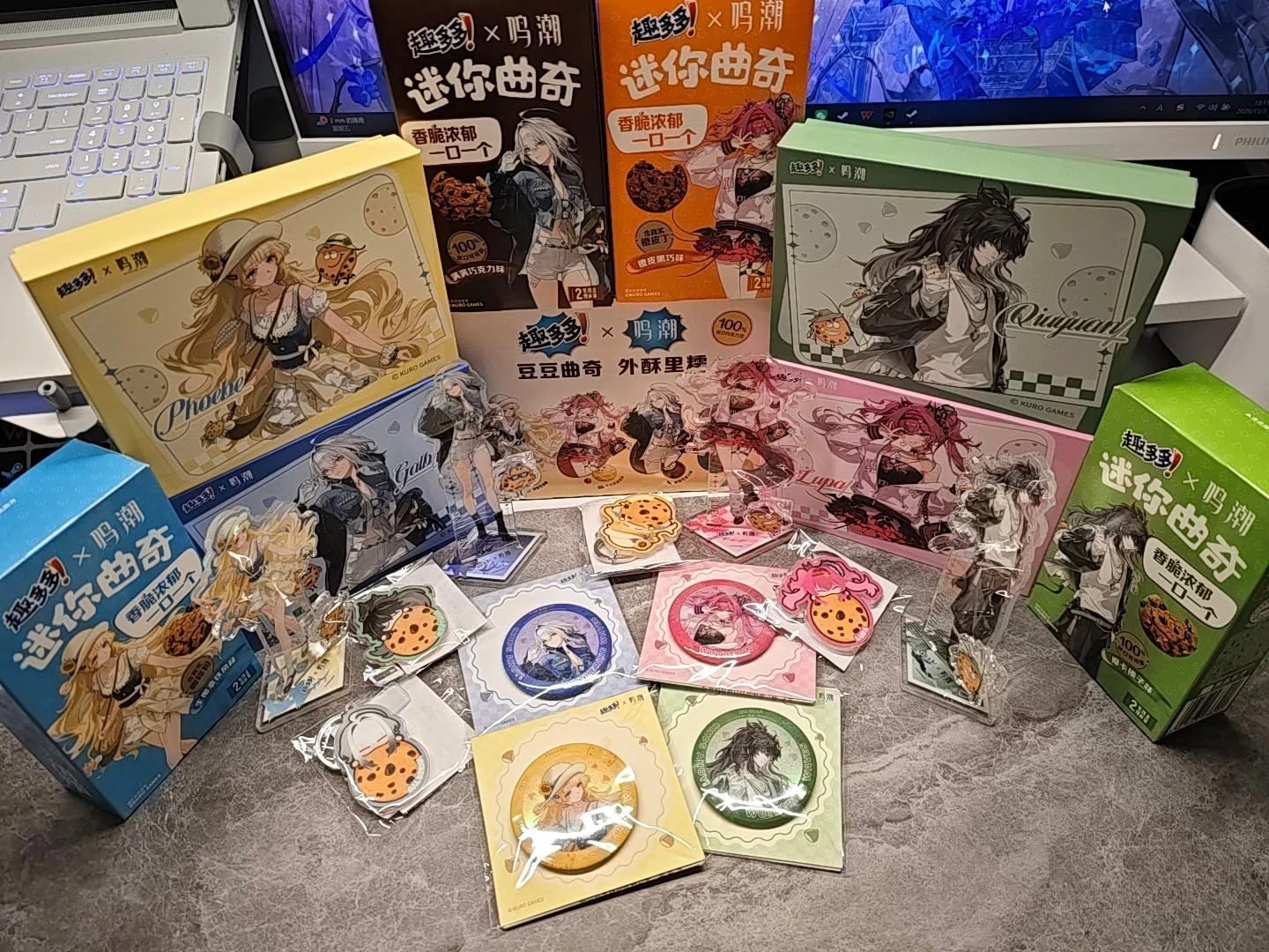 In Stock Official Game Wuthering Waves New Collab GALBRENR Phoebe QIUYUAN Lupa Cosplay Badge Storage Box Acrylic Stand Pendant