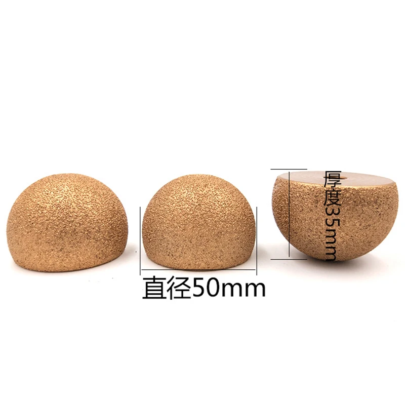 35mm 50mm Diamond Brazed Round Grinding Head Abrasive Tool For Internal Arc Grinding Of Stones Engraving Tool Head Mushroom Head