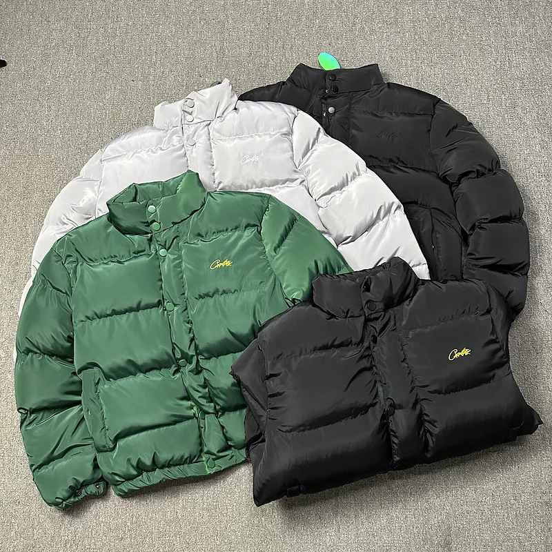 

ex Cotton Jaet Collarl Hooded Long Zipper Winter Coat Men's Women's Street Sle Hip Hop Embroidered Letter Jaet