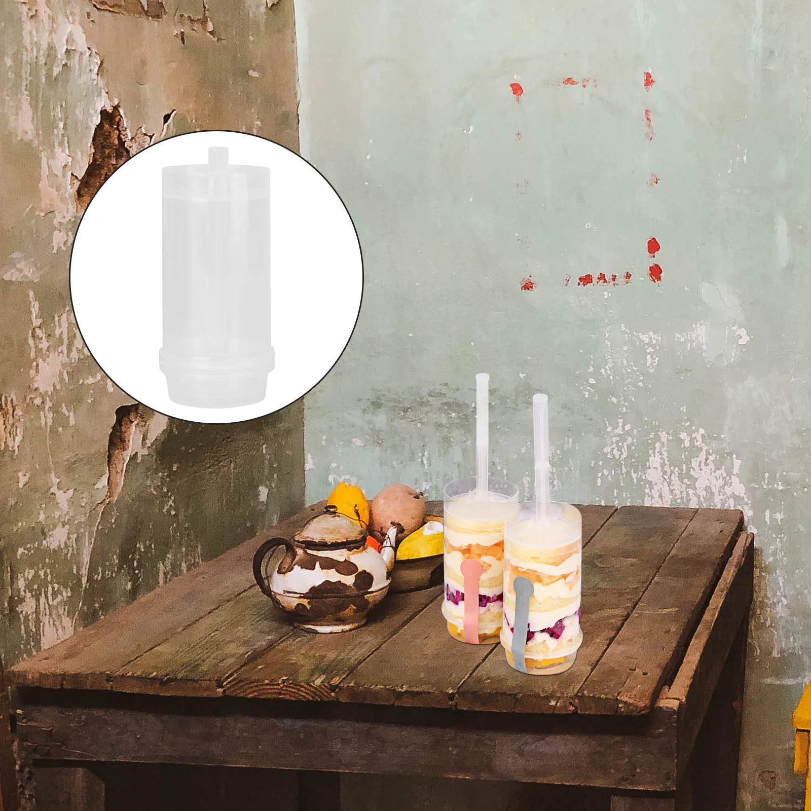 

40Pcs Cylinder Push Cake Holders Food-Safe Plastic Mold Push-Up Containers Leakproof Baking Tools for Cakes Ice Cream