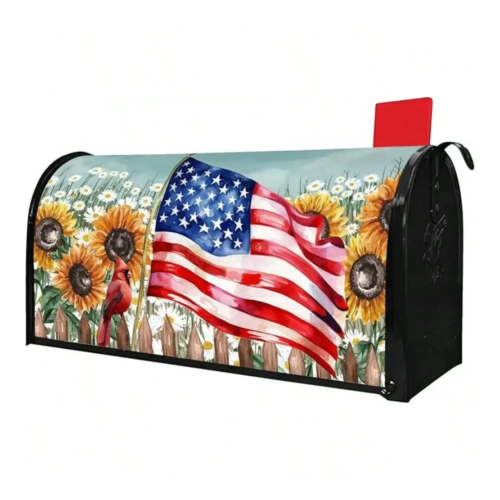 

Patriotic Mailbox Covers Magnetic Standard Size 21 X 18 Spring Summer American Welcome Mailbox Wraps Post Letter Box Cover Gard