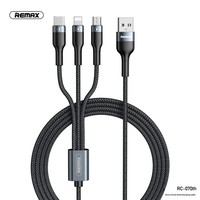 REMAX Quick Rui 2-In-1 Mobile Phone Data Cable Alloy Mesh Weave Three-In-One Charging Cable RC-070th Motorcycle Electronic Acces