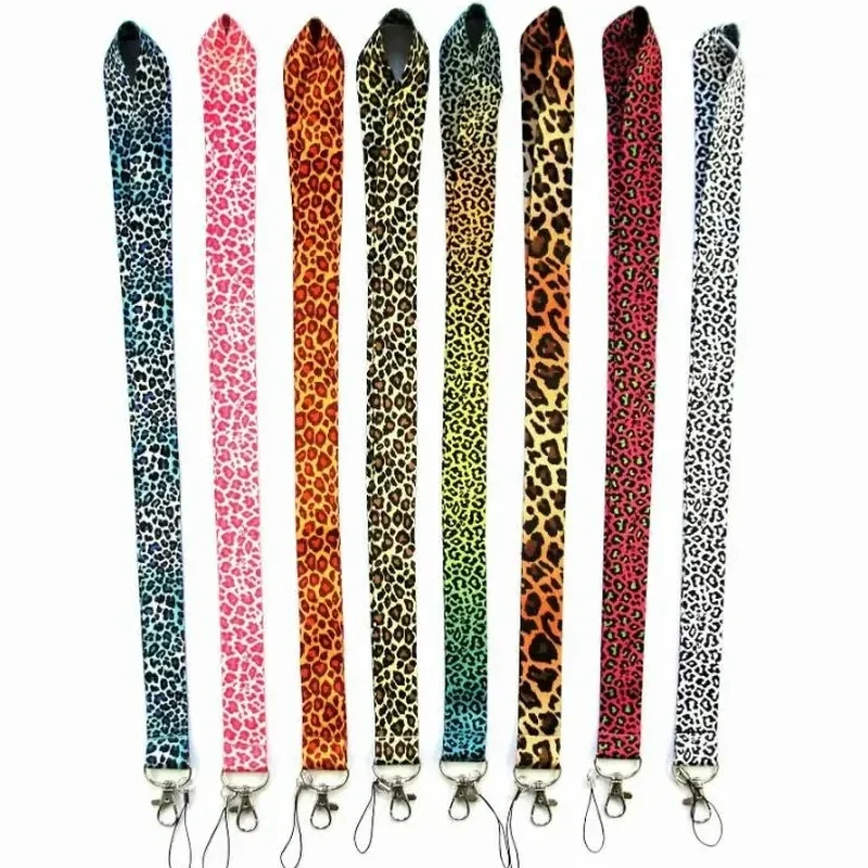 Leopard Print Neck Strap for Working Permit Women Nurse Lanyard for Work Card ID Tag Badge Holder Keys Cellphone Lanyard Strap