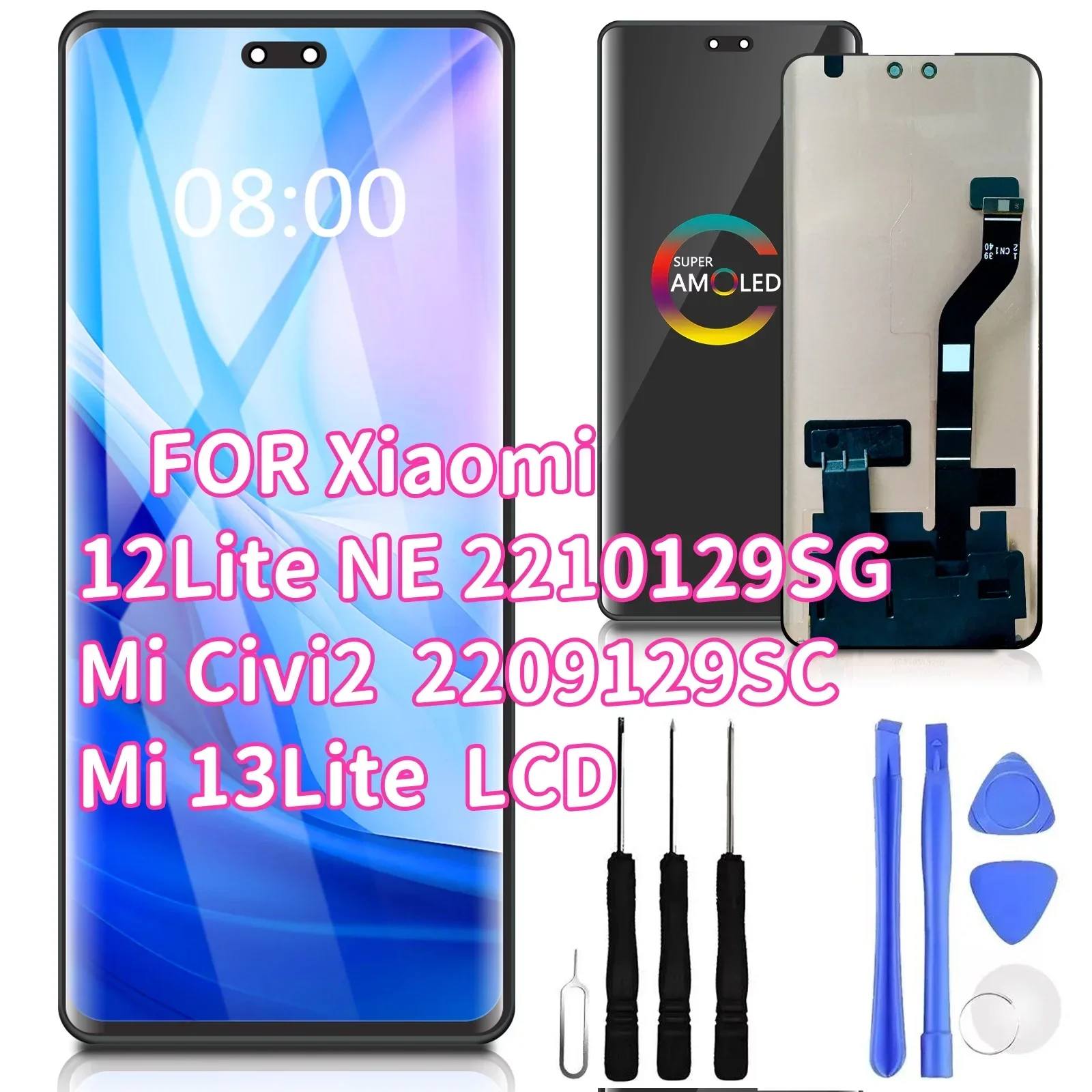 

6.55" For Xiaomi Mi 13 Lite 13 lite 13lite LCD Display Screen for Xiaomi Mi 12 Lite NE 2210129SG Display LCD Touch Screen Parts