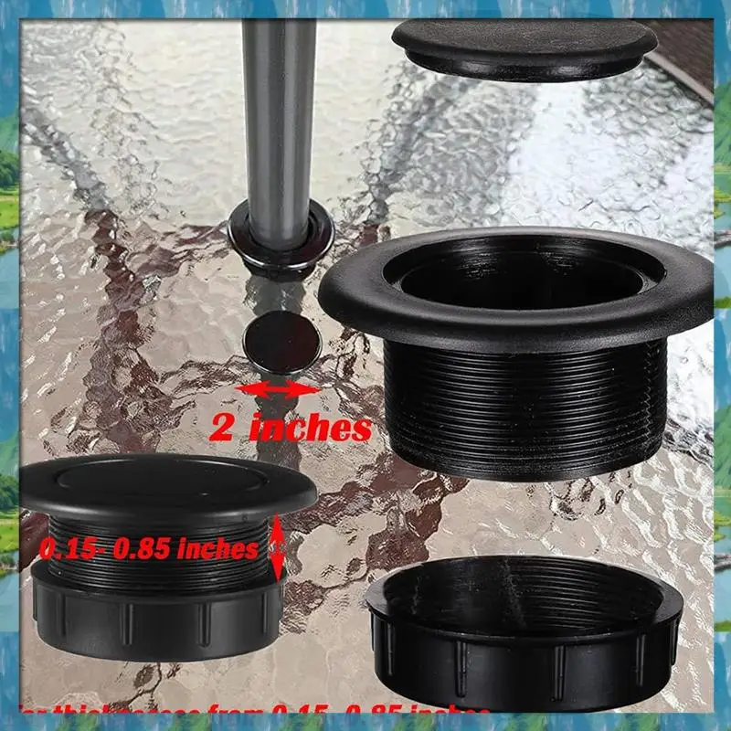 AB07 Set completo di tappi per anello con foro per ombrellone per tavolo da patio esterno - Adatto per copertura del foro dell'ombrellone e stabilizzazione del palo
