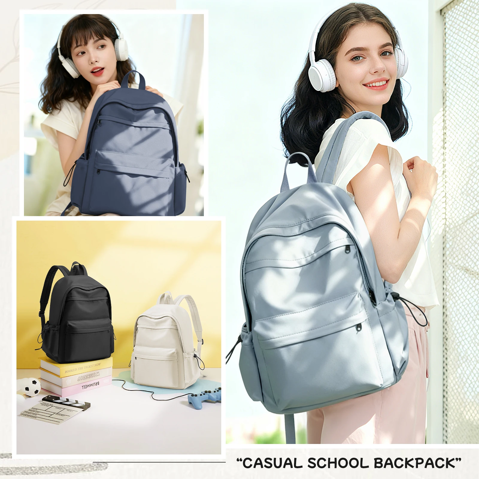 Zaino da viaggio per coppia Zaino casual da donna di grande capacità Moda Zaino per studenti delle scuole medie Borsa di stoffa impermeabile