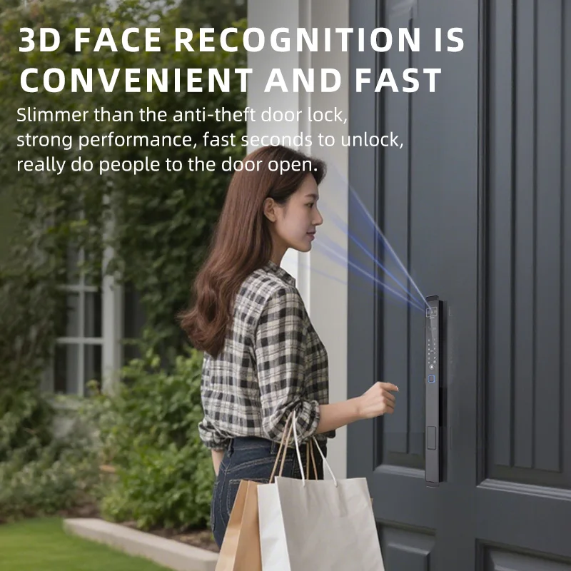 Double Side Fully Automatic Broken Aluminum Fingerprint Lock Outdoor Waterproof Smart Door Lock for Garden Door Tuya Lock
