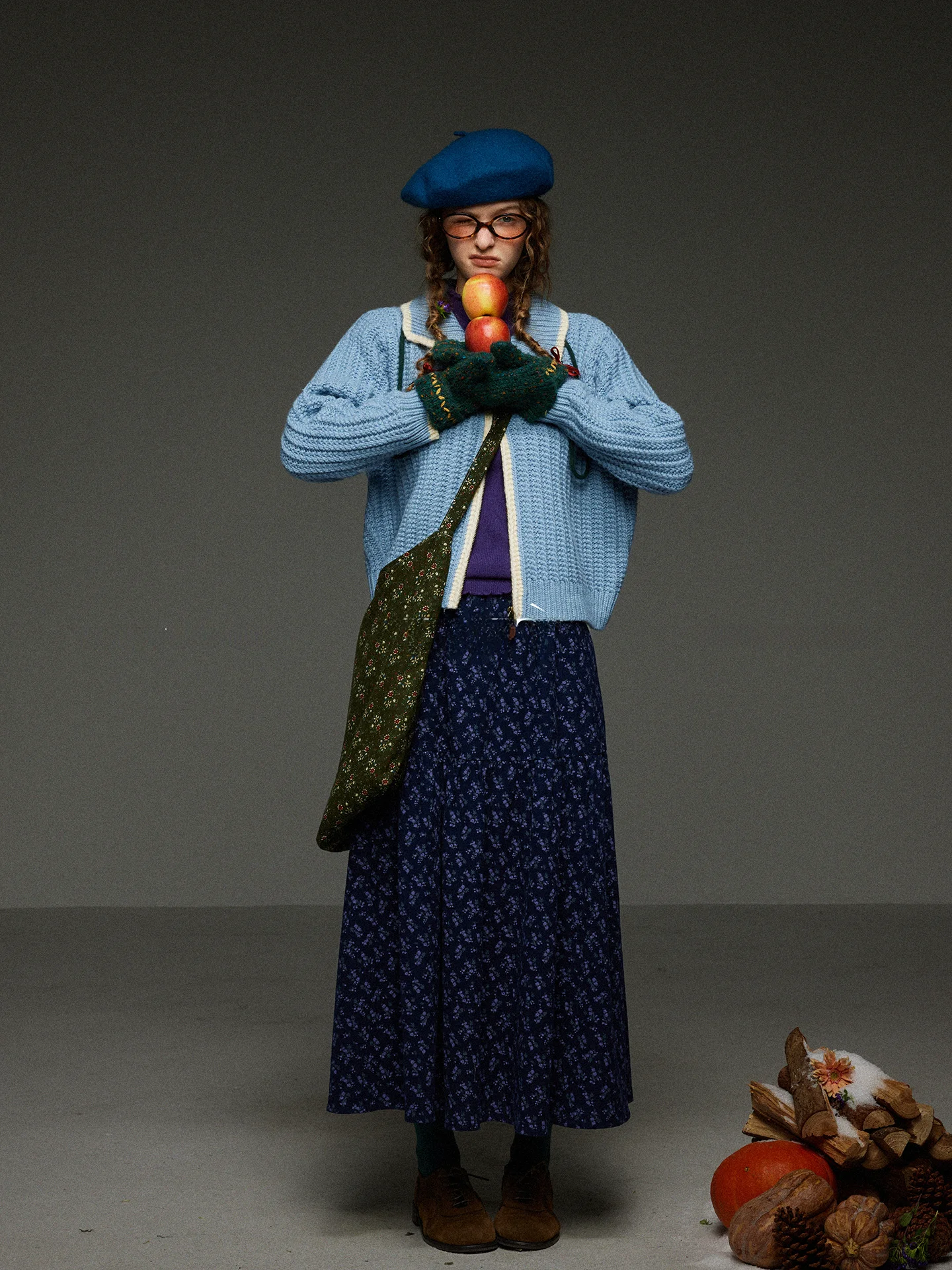 

TNIT Vintage Lazy Sle Color Blo Collar Zipper Knitted Open Cardigan Women's Autumn Winter Loose Slimming Versatile Sweate...