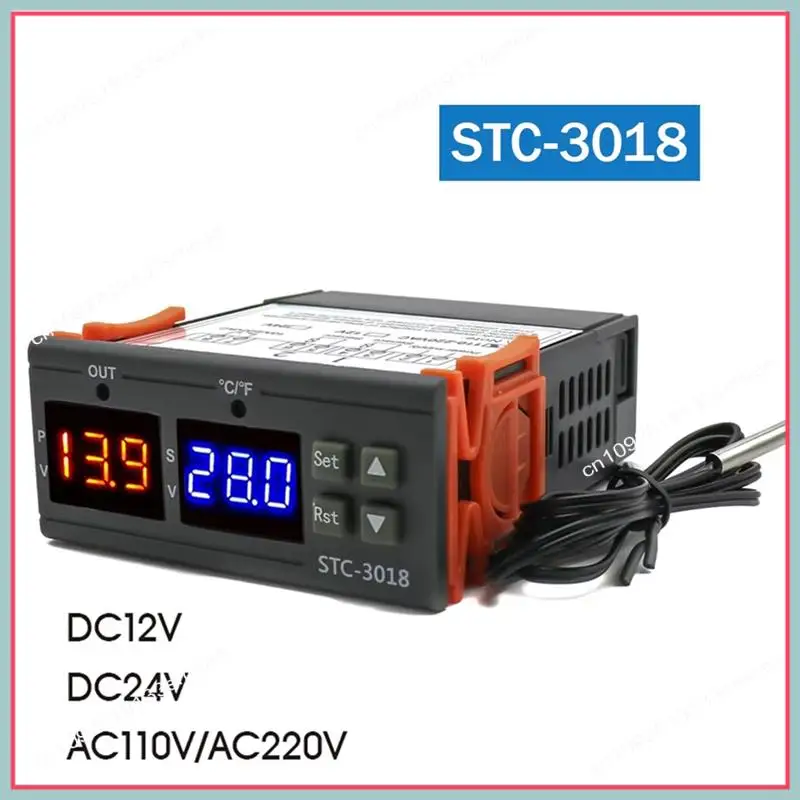 N94R STC-3018 Dual Digital Temperature Controller Two Relay Output Thermoregulator Thermostat With Heater Cooler 24V