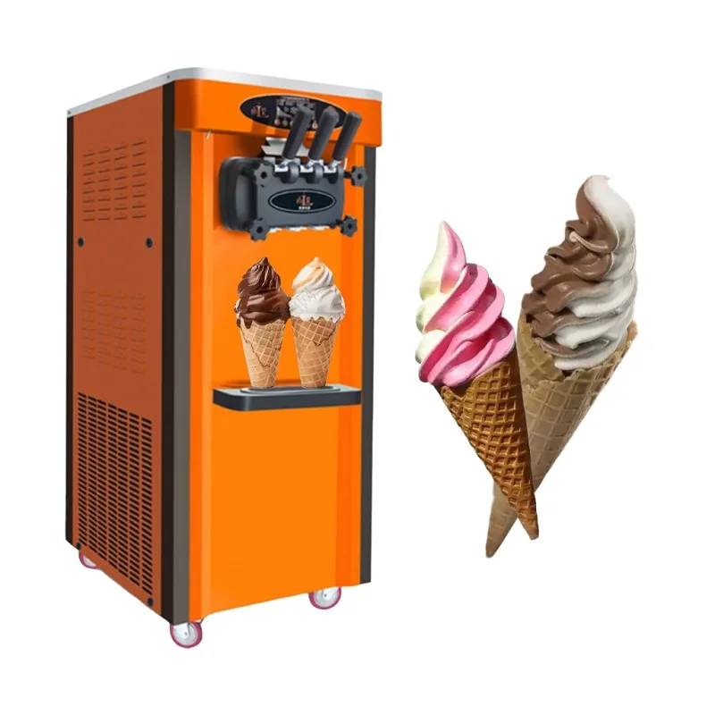 

Commercial 220V Automatic Soft Serve Ice Cream Maker Yogurt Milk Chocolate Three Flavors Ice Cream Restaurant