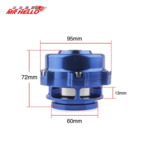 Imagen 2 del producto Válvula de descarga de 50mm estilo Tial CNC BOV con Kit de brida de banda en V válvula de alivio de presión de turbina modificada para coche de alta calidad