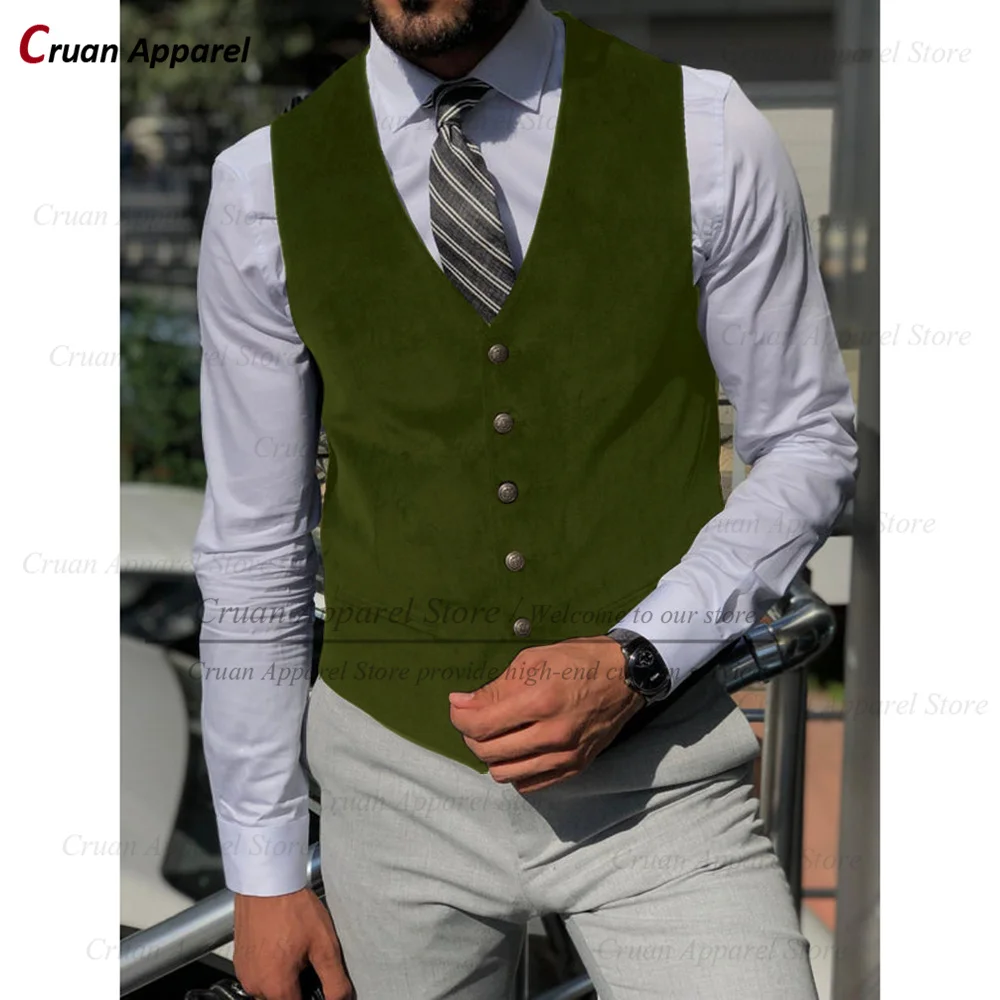 

Men Suit Vests For Formal Party Velvet Fashion Sleeveless Jacket Costumes Homecoming Tailor-made Male Elegant Waistcoat 1 Piece