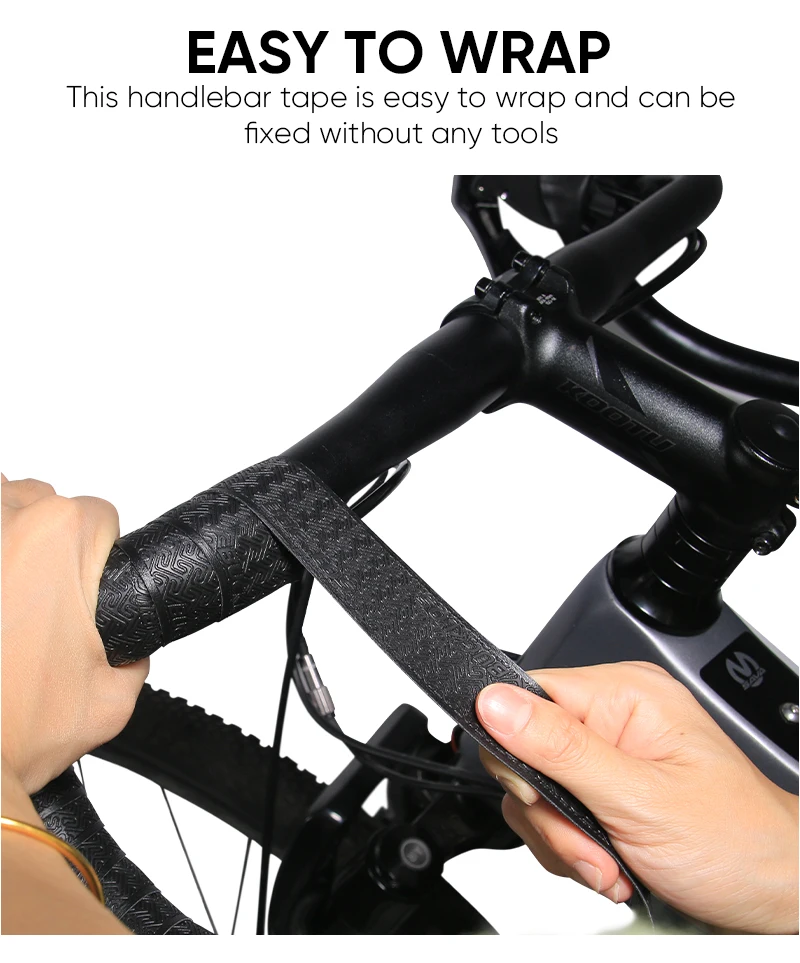BUCKLOS Rennrad-Lenkerbänder PU Shock Fahrradlenkerband mit Lenkerendstopfen Anti-Rutsch-Anti-Vibrations-Wickelgürtel Bartape – Detail 11