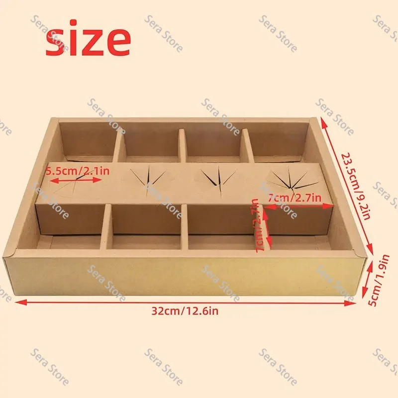 Food Display Box Takeaway Brunch Packaging Grazing Box with Divider Snack Candy White Paper Remove Container Food Box