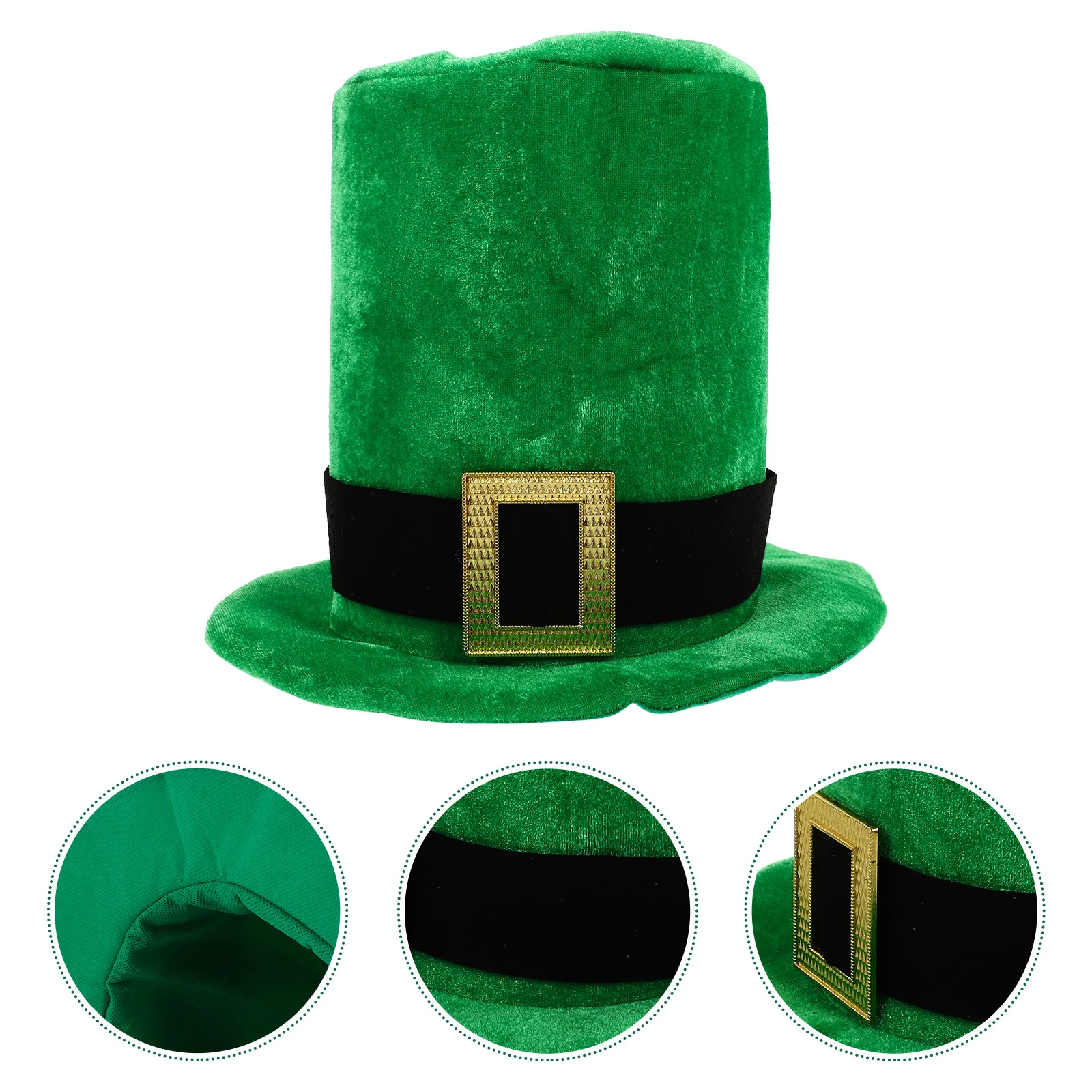 

1pc Green Hat St. Patrick'S Day Tops Hat Festival Party Costume Leprechaun Cosplay Velour Stage Performance Accessory