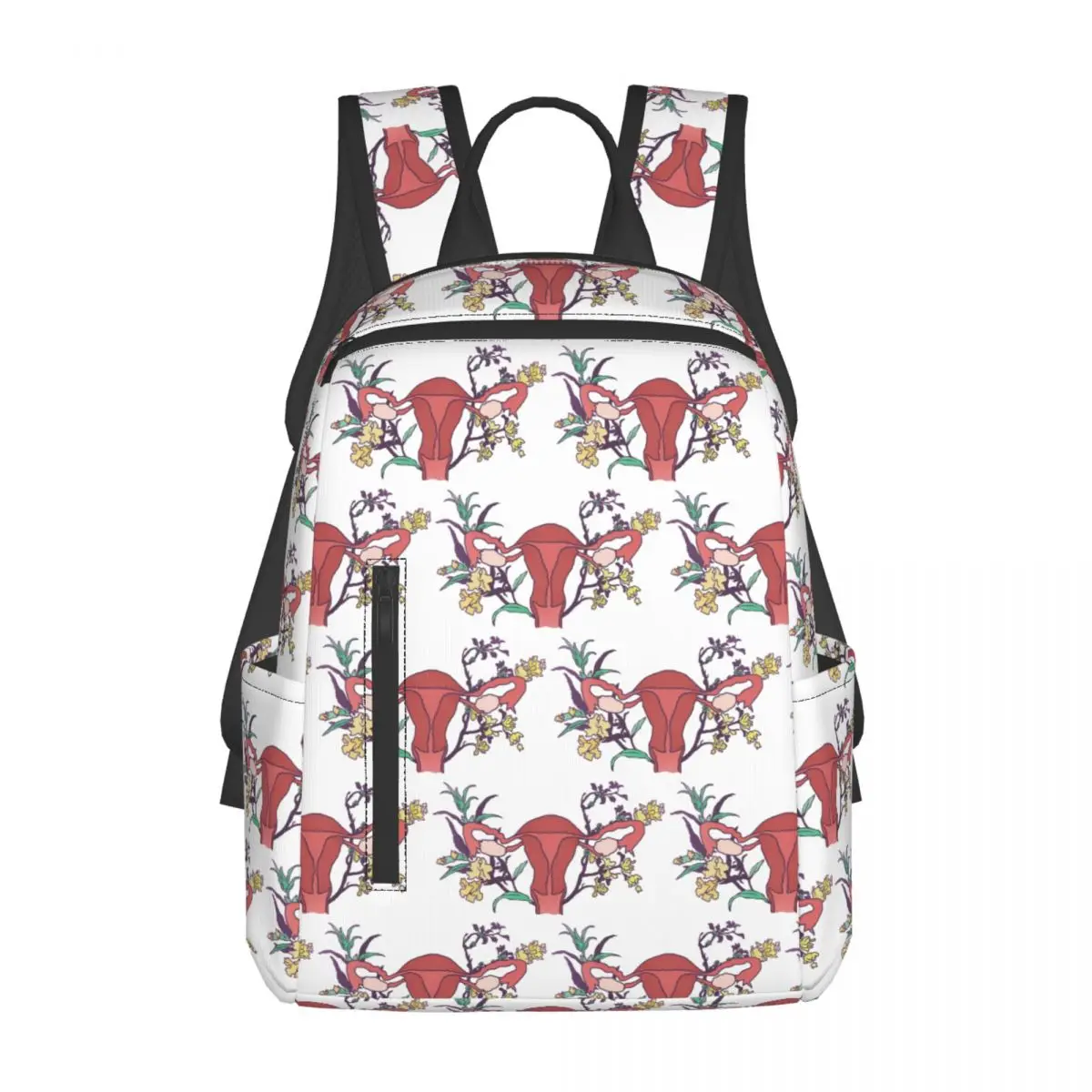 

Floral Uterus Backpack Large Capacity Children BookBag School Bag Shoulder Bags for Men Women