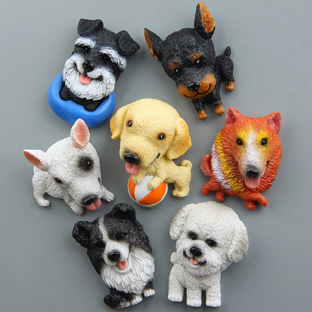 Cute Cartoon Husky Corgi Bullshiba Inu Refrigerator Sticker Creative Magnetic Home Kitchen Decoration Multiple Styles Available