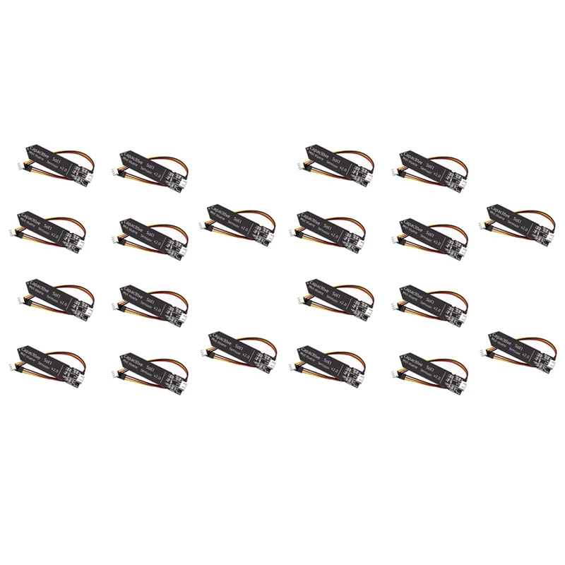 

20 шт. емкостный модуль датчика влажности почвы 3,3-5,5 В 3-контактный с гравитационным проводом, устойчивый к коррозии для полива сада своими руками