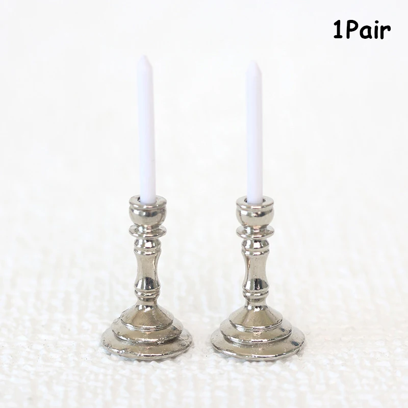 Dollhouse Miniature Furniture Toys for Children, Candelabro, Castiçais Modelo, Fofo Pretend Play, Kids, 1:12