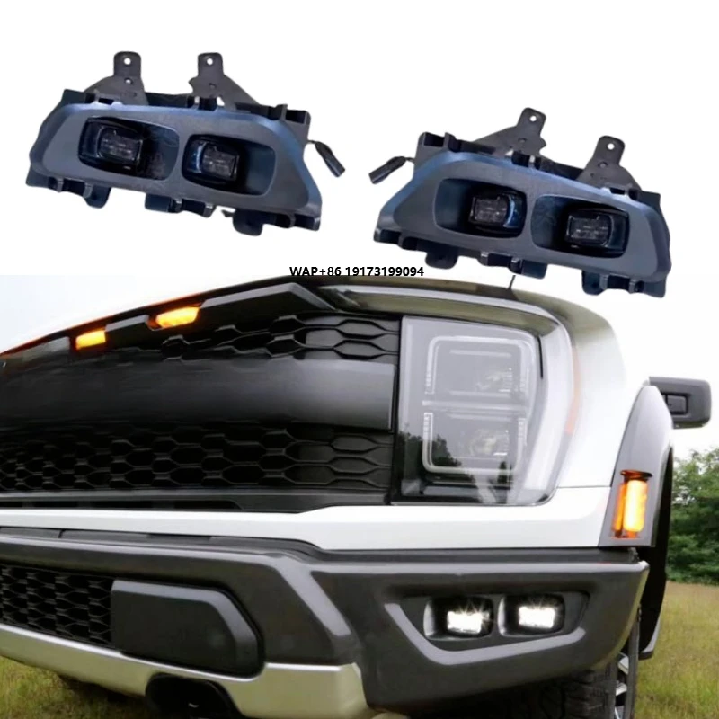 

Front Bumper Car Fog Lamp Drl Corner LED Daytime Running Light for Raptor F150 2022