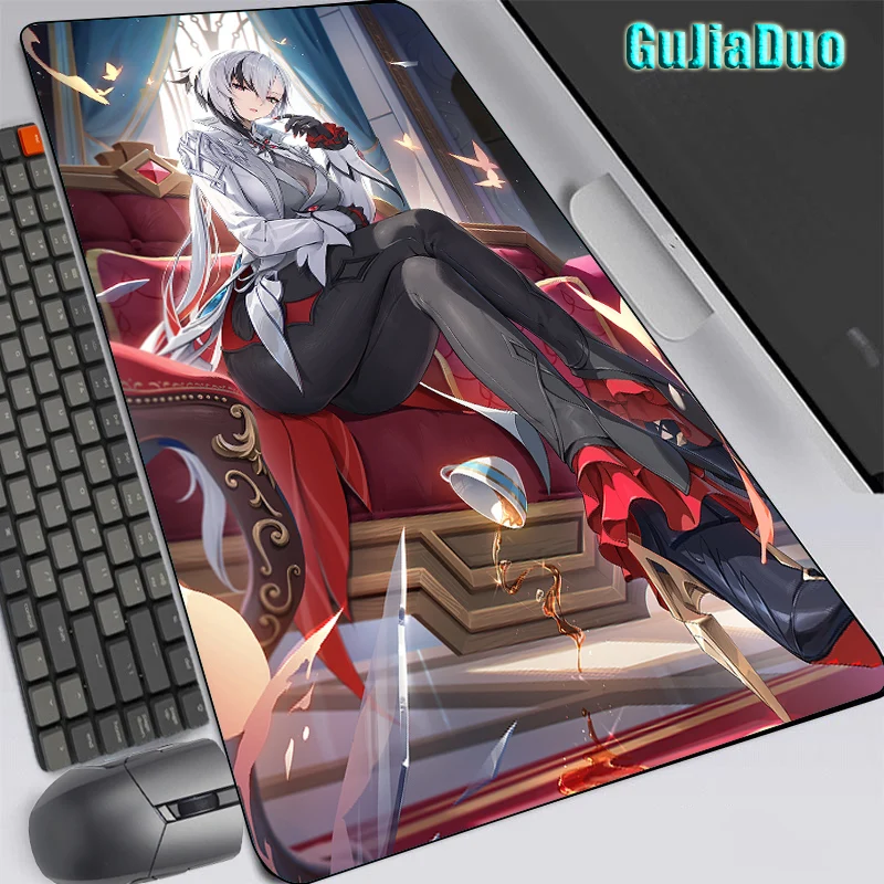 Genshin Impact Arlecchino 40x90 Extra Large Anime Mouse Pad Computer Table Desk Mat Gaming Hoom Accessories XXL Comic Pc Cushion