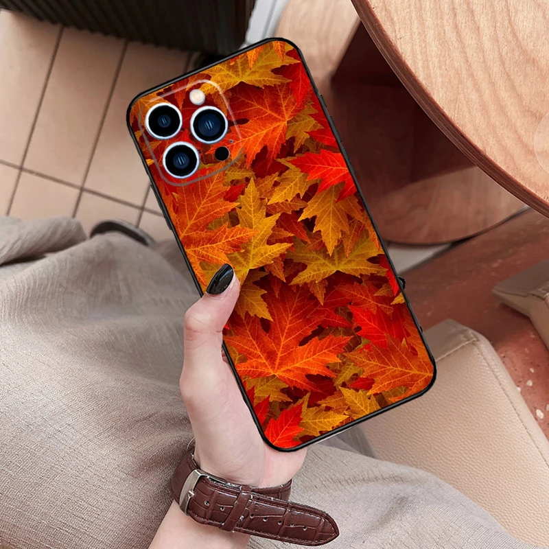 Autumn Leaves Back Cover Case For iPhone 12 13 Pro Mini 11 14 15 16 Pro Max XS X XR 7 8 Plus