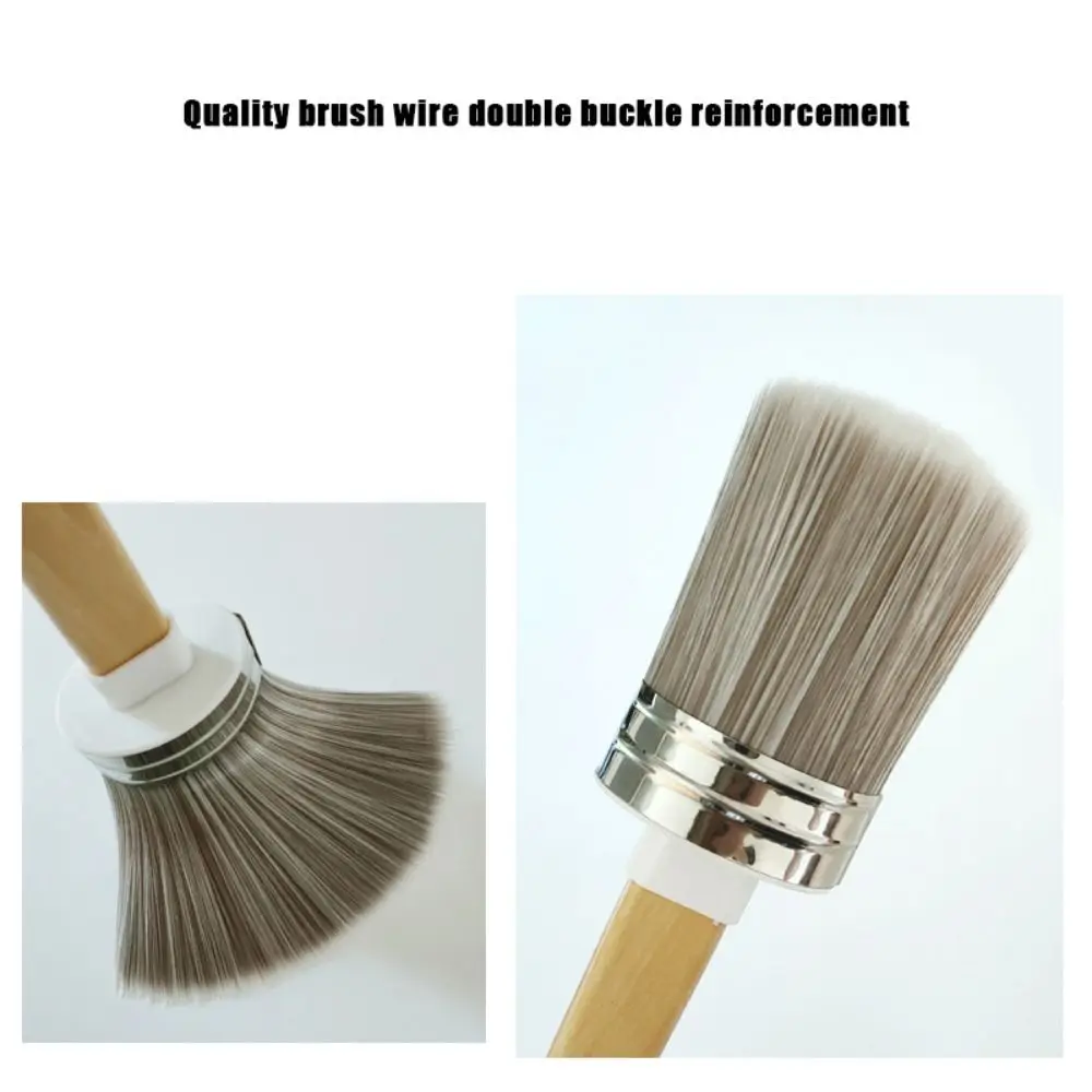 

Эллиптическая головка кисти Кисть для рисования Деревянная ручка Утолщенная промышленная кисть для рисования Инструмент для чистки химического волокна