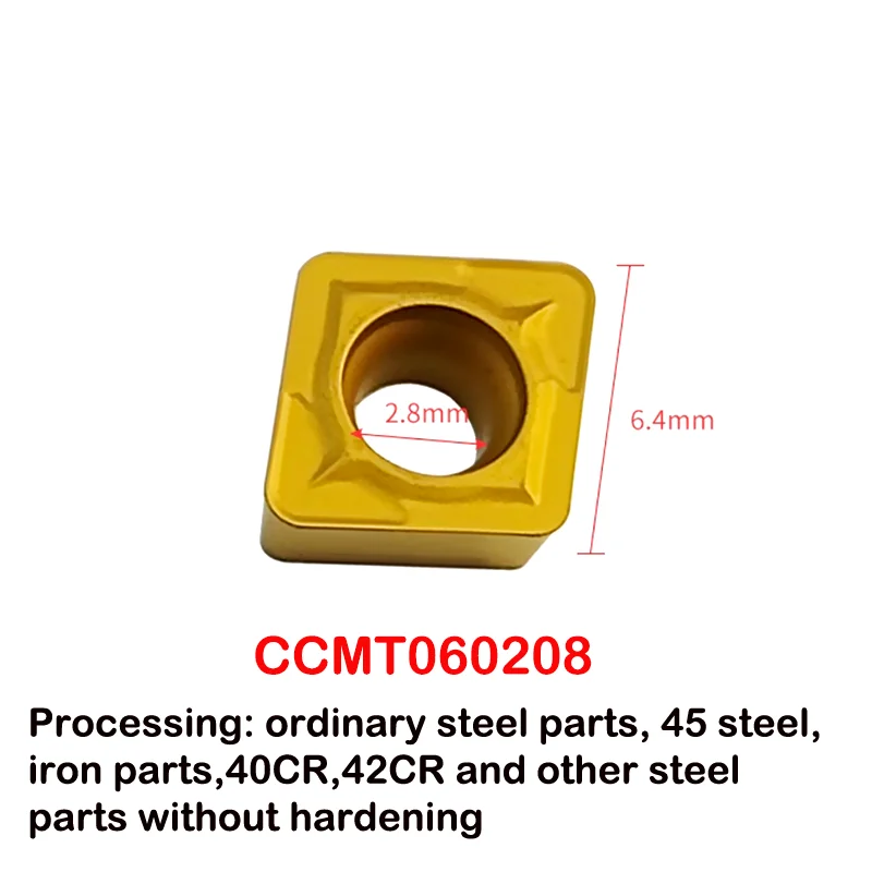 

10 шт. вставки с внутренним отверстием с ЧПУ CCMT 060204 09T304 Ромбовидное маленькое лезвие Вставка для токарного станка из нержавеющей стали с внешним кругом