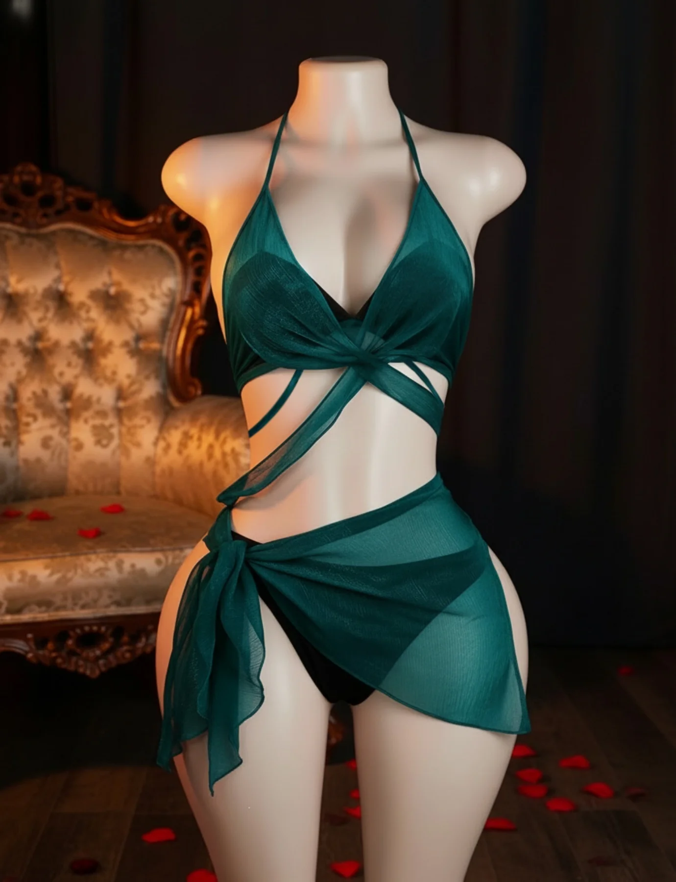 

Game Naraka: Bladepoint Canaan Cosplay costume Swimming Suit bikini Women Lingerie Set Halter Top Skirt Thong Sexy Suit