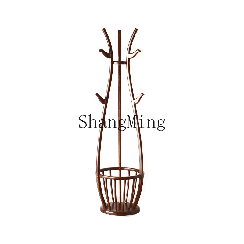 

HJ solid wood floor coat rack household living room bedroom Chinese simple multi-functional storage rack