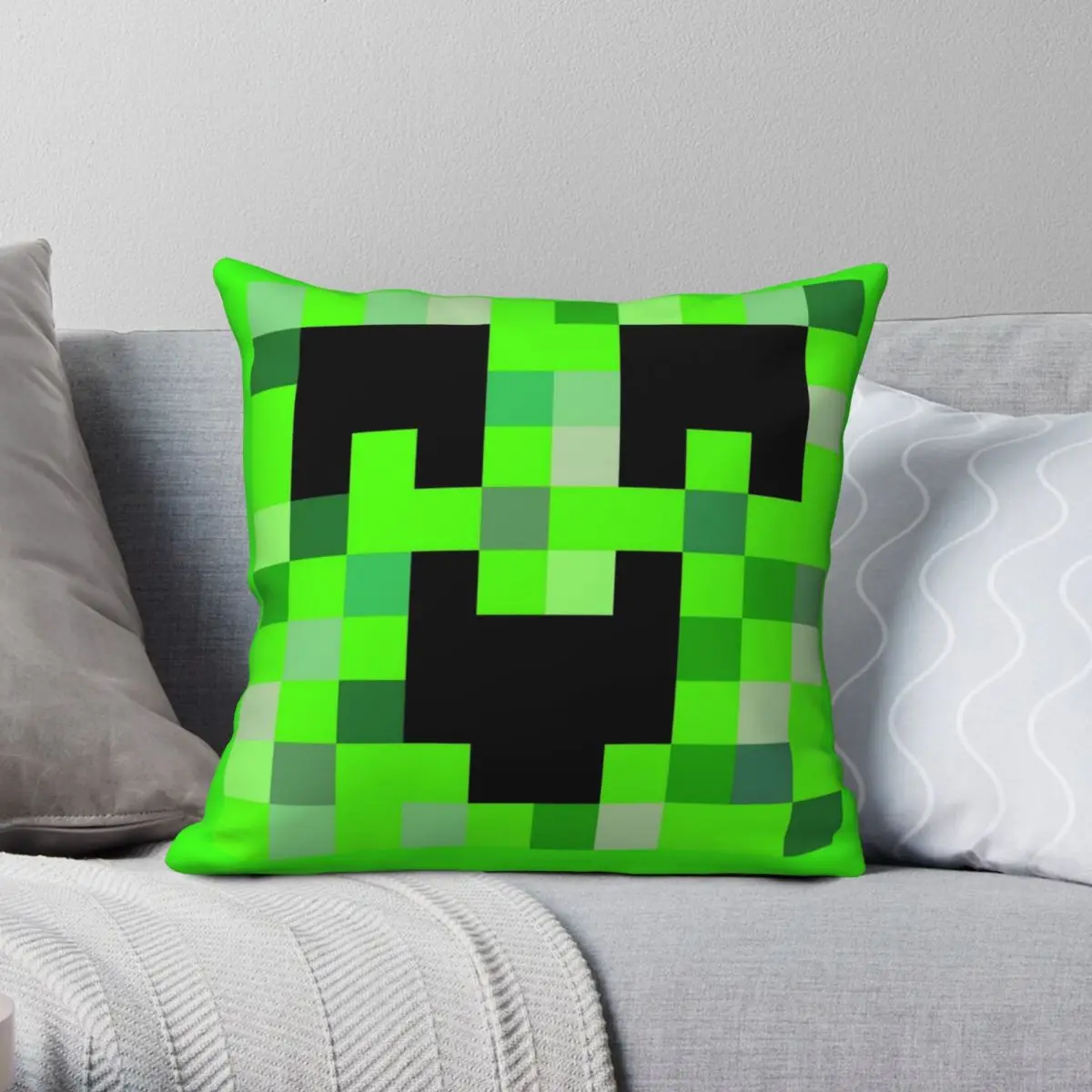 Kawaii Creeper Games Pillowcase Polyester Linen Velvet Creative Zip Decorative Throw Pillow Case Home Cushion Cover 45x45