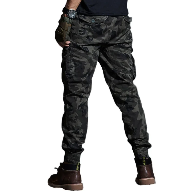 Solomon-Pantalon cargo militaire pour homme, jogging masculin, pantalon décontracté, 100% coton, multi-poches, mode, grande taille, fjl