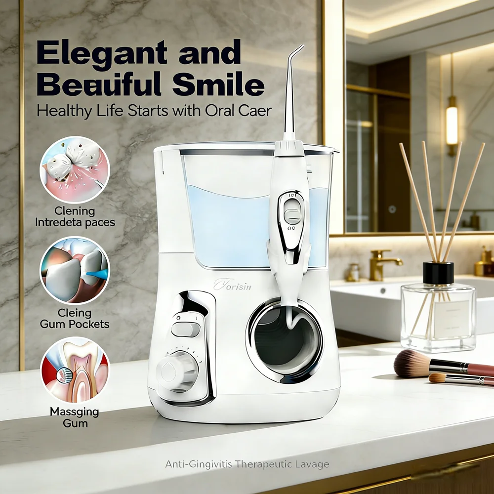 

Профессиональный электрический ирригатор для полости рта с резервуаром 800 мл, 10 режимов очистки, 5 сменных насадок, для профилактики кариеса