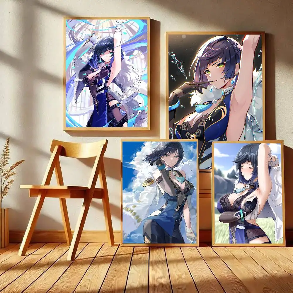 Genshin Impact Yelan Game Poster Art With Prints Home Bedroom Living Room Decoration Gift